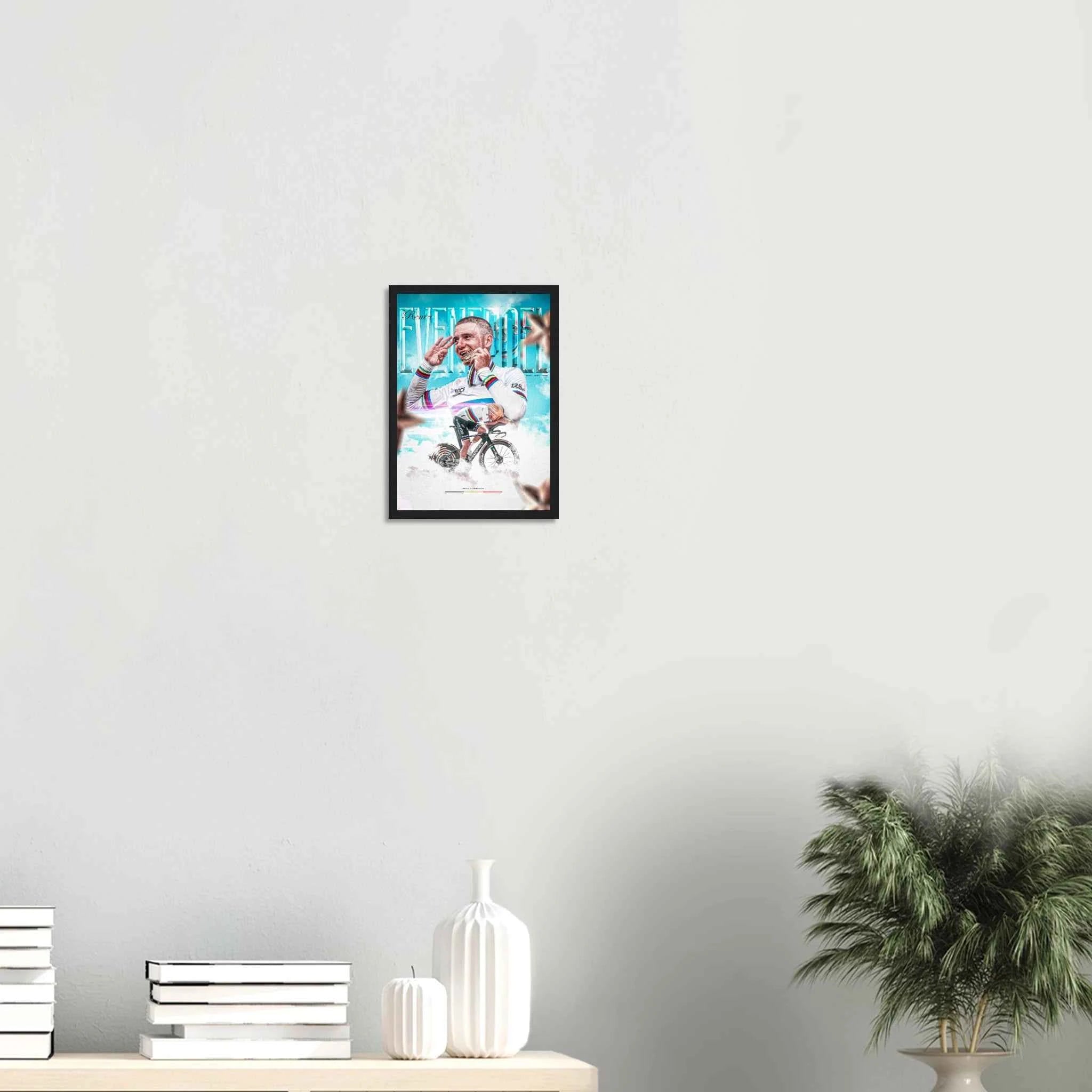 Poster Encadré - Remco Evenepoel ( Édition champion du Monde CLM 2025 )