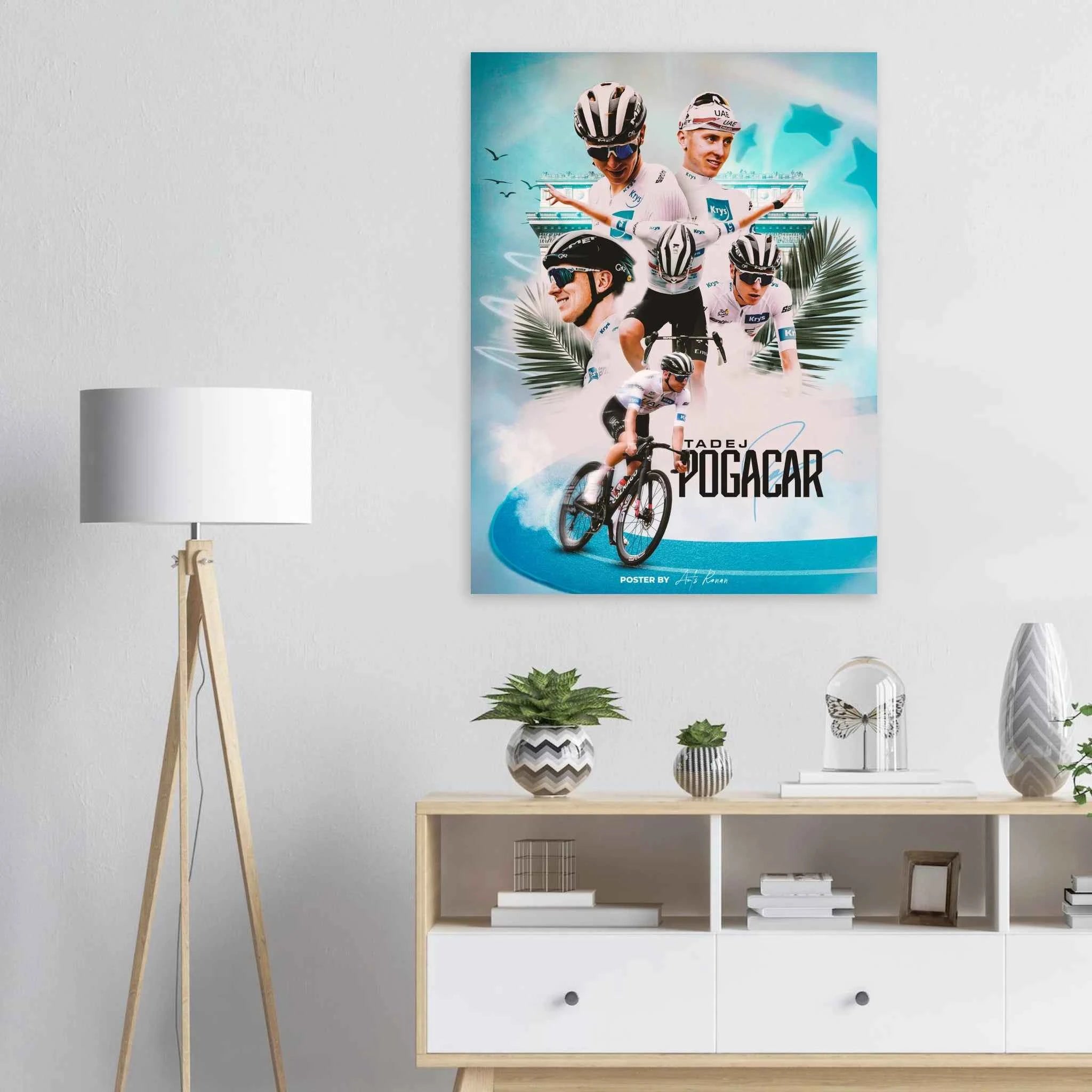 Affiche - Tadej Pogacar ( Maillot Blanc TDF 2023 )