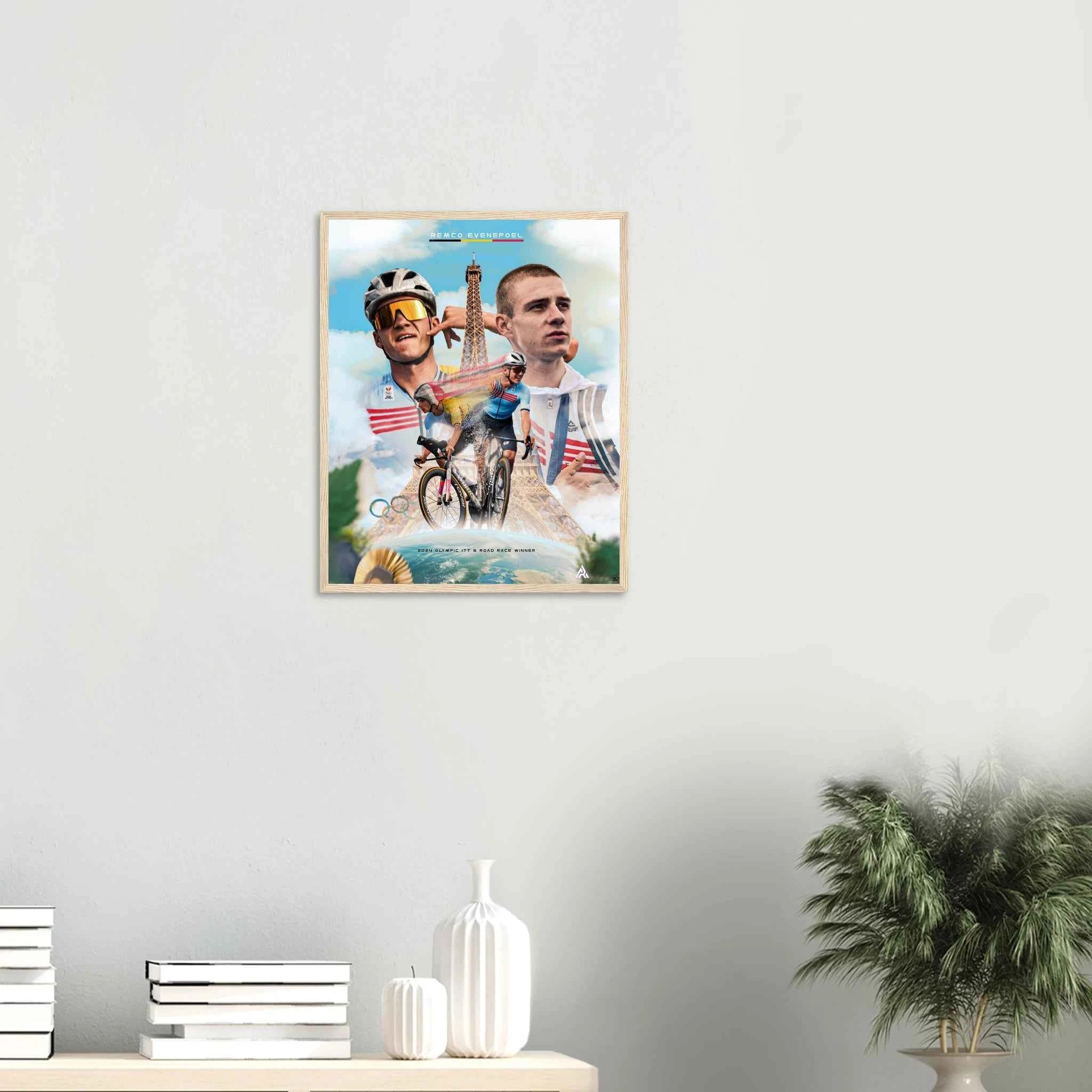 Poster Encadré - Remco Evenepoel (Champion Olympique 2024 )