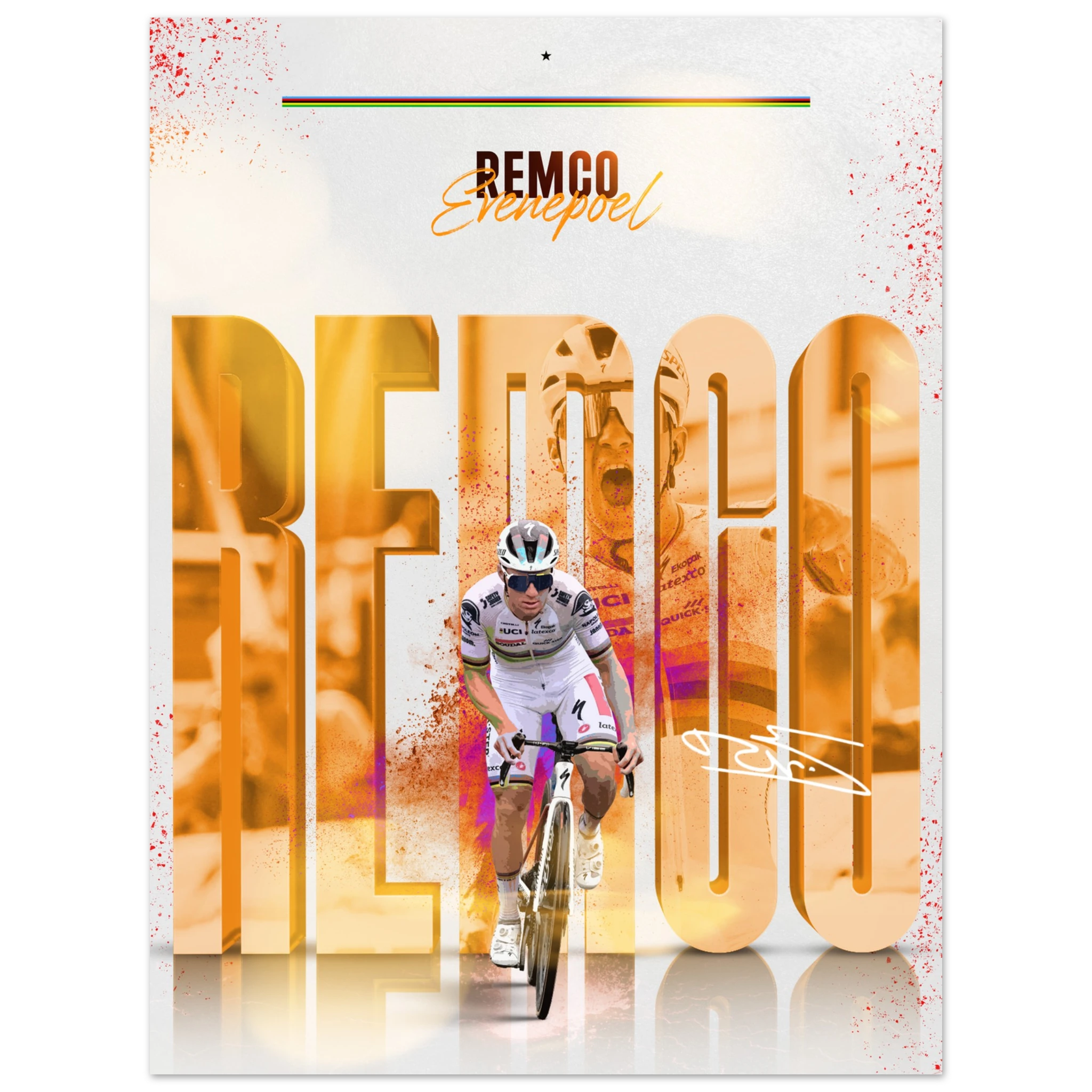 Affiche - Remco Evenepoel ( Édition Arc-En-Ciel 🌈 ) - Obyke Studio