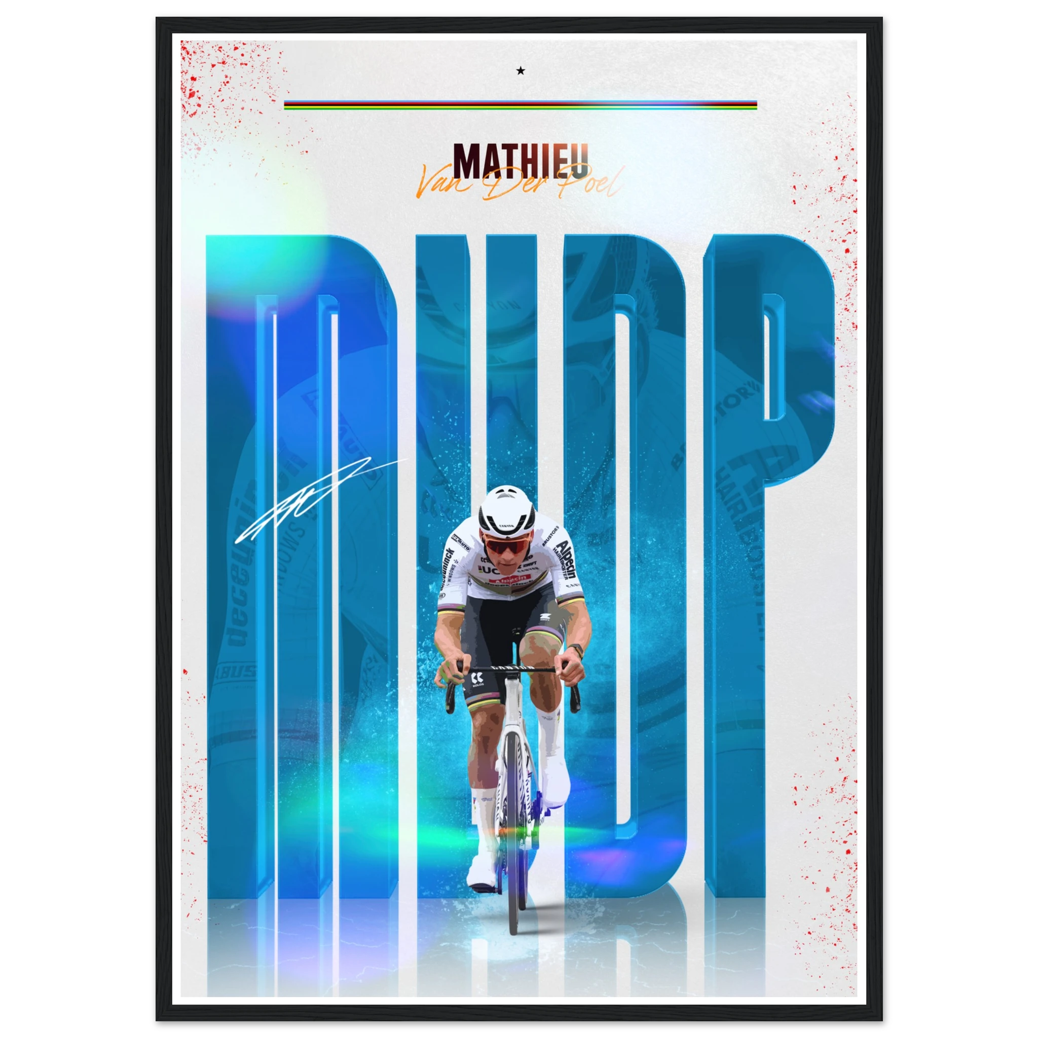 Poster Encadré - Mathieu Van Der Poel ( Édition Arc-En-Ciel🌈 ) - Obyke Studio