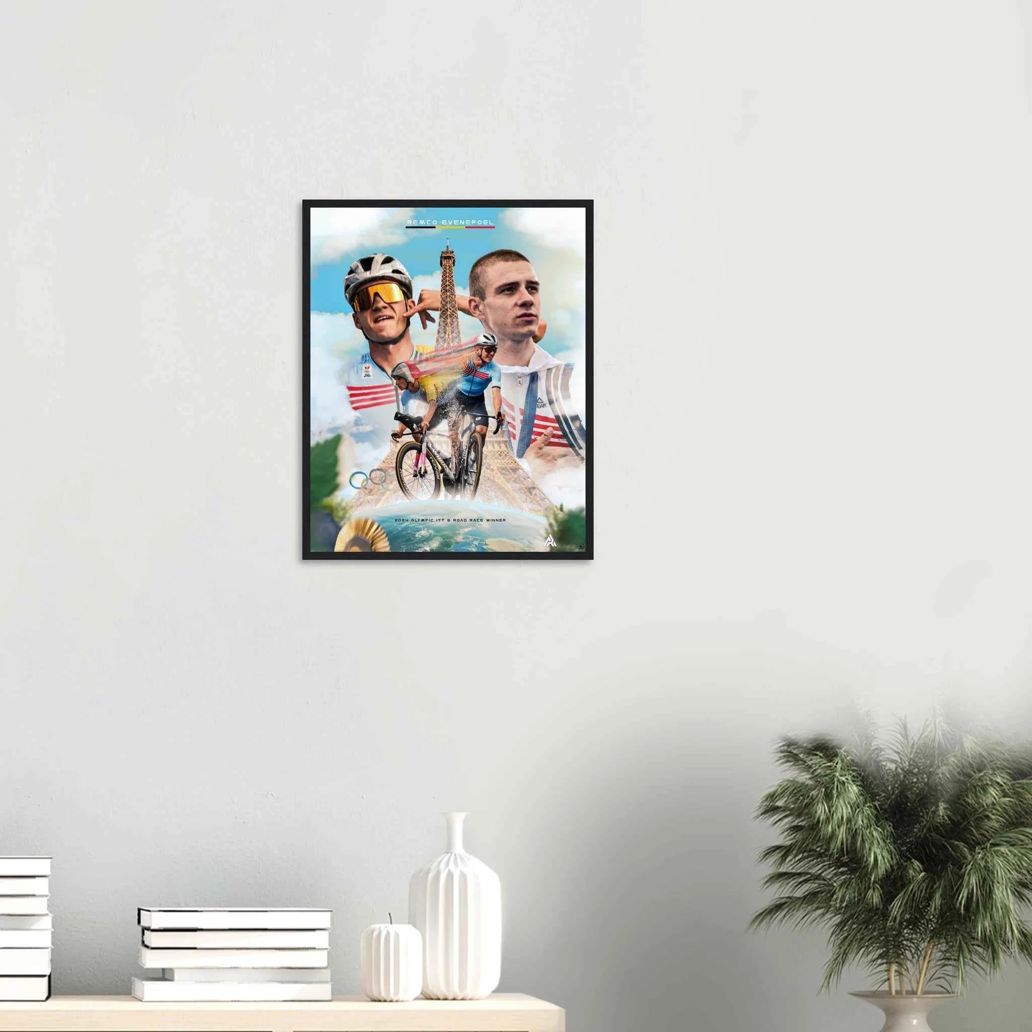 Poster Encadré - Remco Evenepoel (Champion Olympique 2024 )