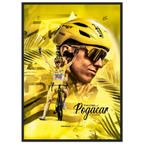 Poster Encadré - Tadej Pogacar Édition maillot jaune