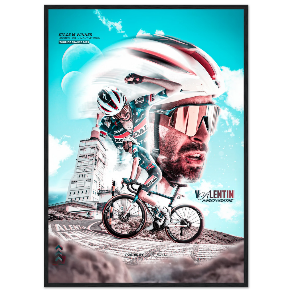 Poster Encadré - Valentin Paret-Peintre TDF 2025 - Obyke Studio