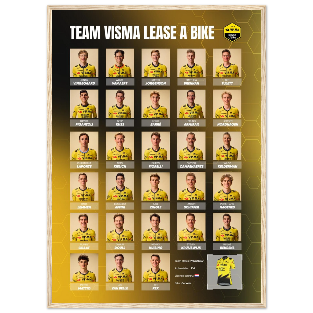 Poster  encadré - Team Visma Lease a Bike 2026 - Obyke Studio