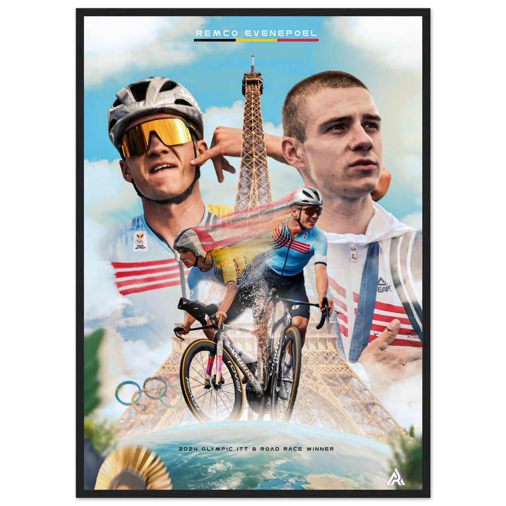 Poster Encadré - Remco Evenepoel (Champion Olympique 2024 ) - Obyke Studio