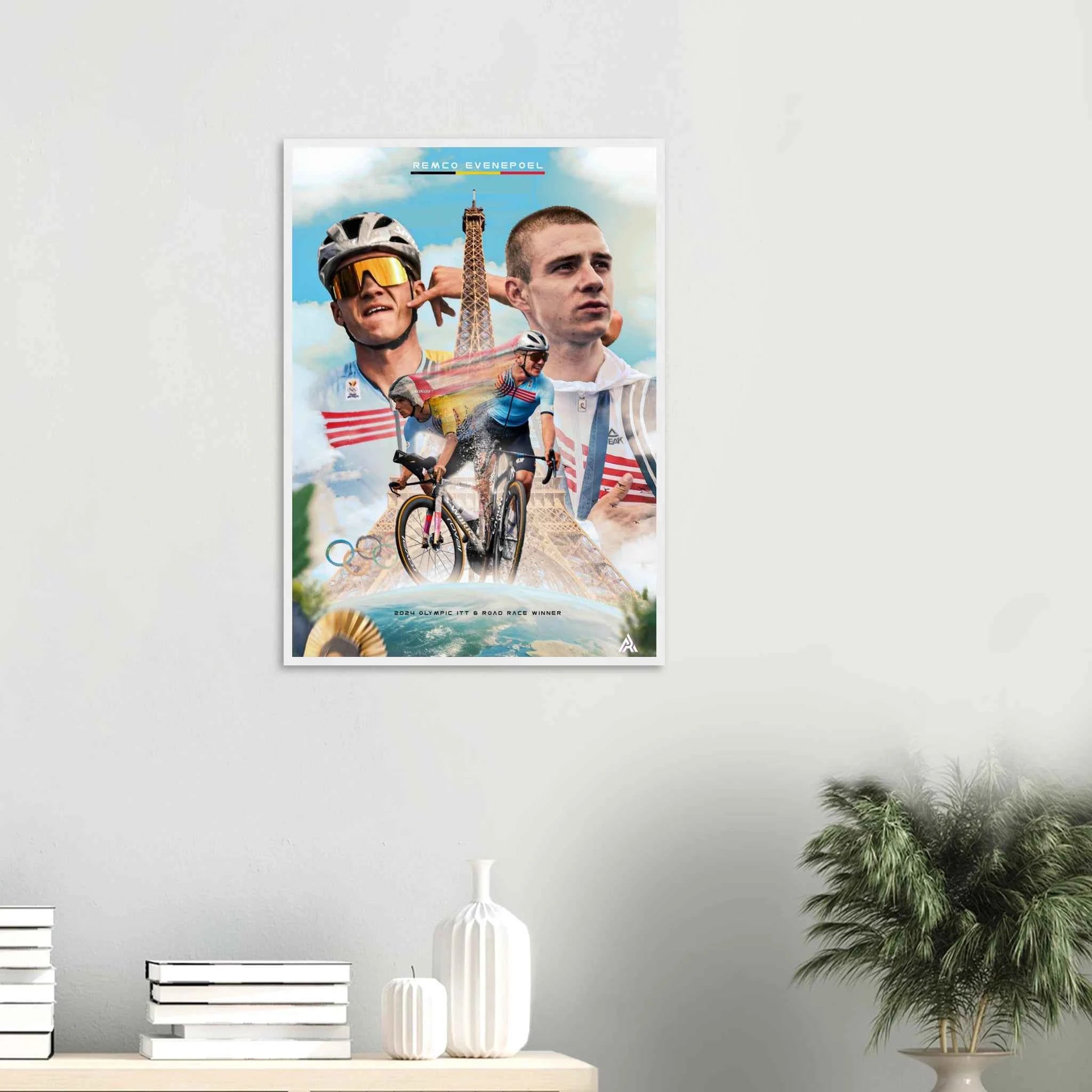 Poster Encadré - Remco Evenepoel (Champion Olympique 2024 )
