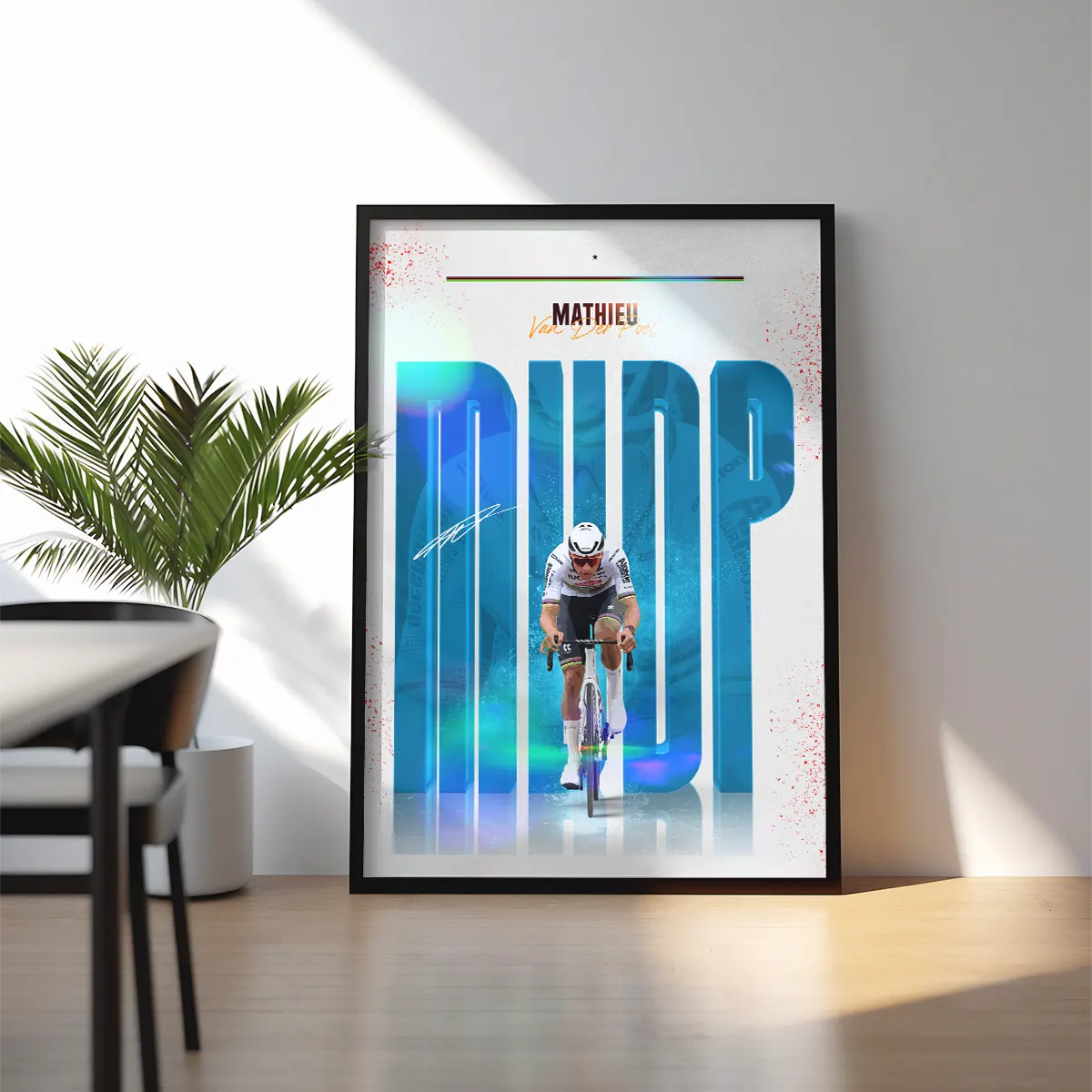 Poster Encadré - Mathieu Van Der Poel ( Édition Arc-En-Ciel🌈 ) - Obyke Studio