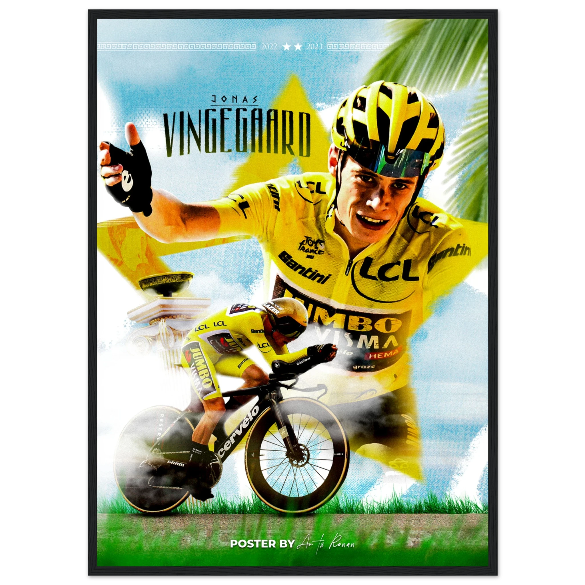 Poster Encadré - Jonas Vingegaard ( Tour de France 2023 )