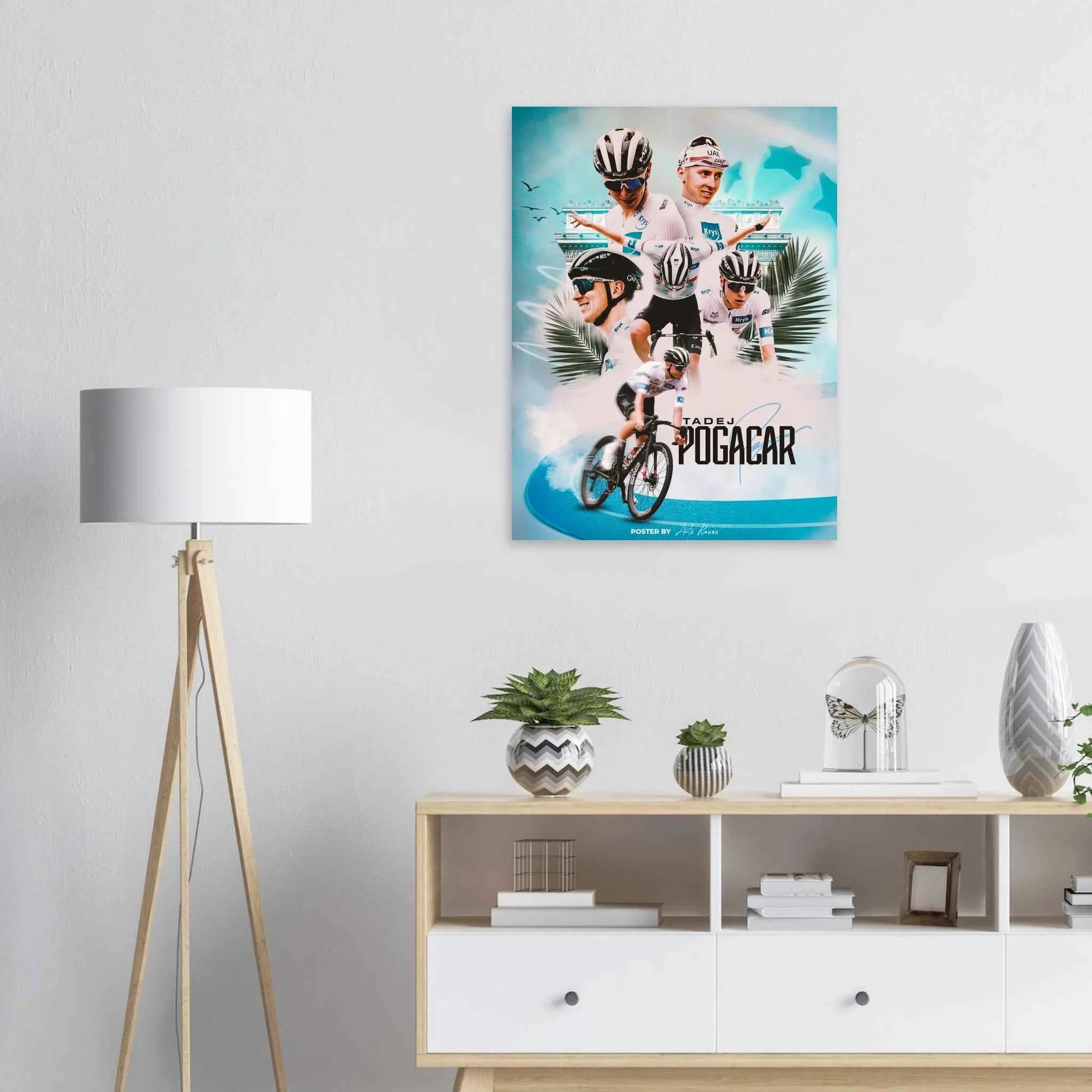 Affiche - Tadej Pogacar ( Maillot Blanc TDF 2023 )