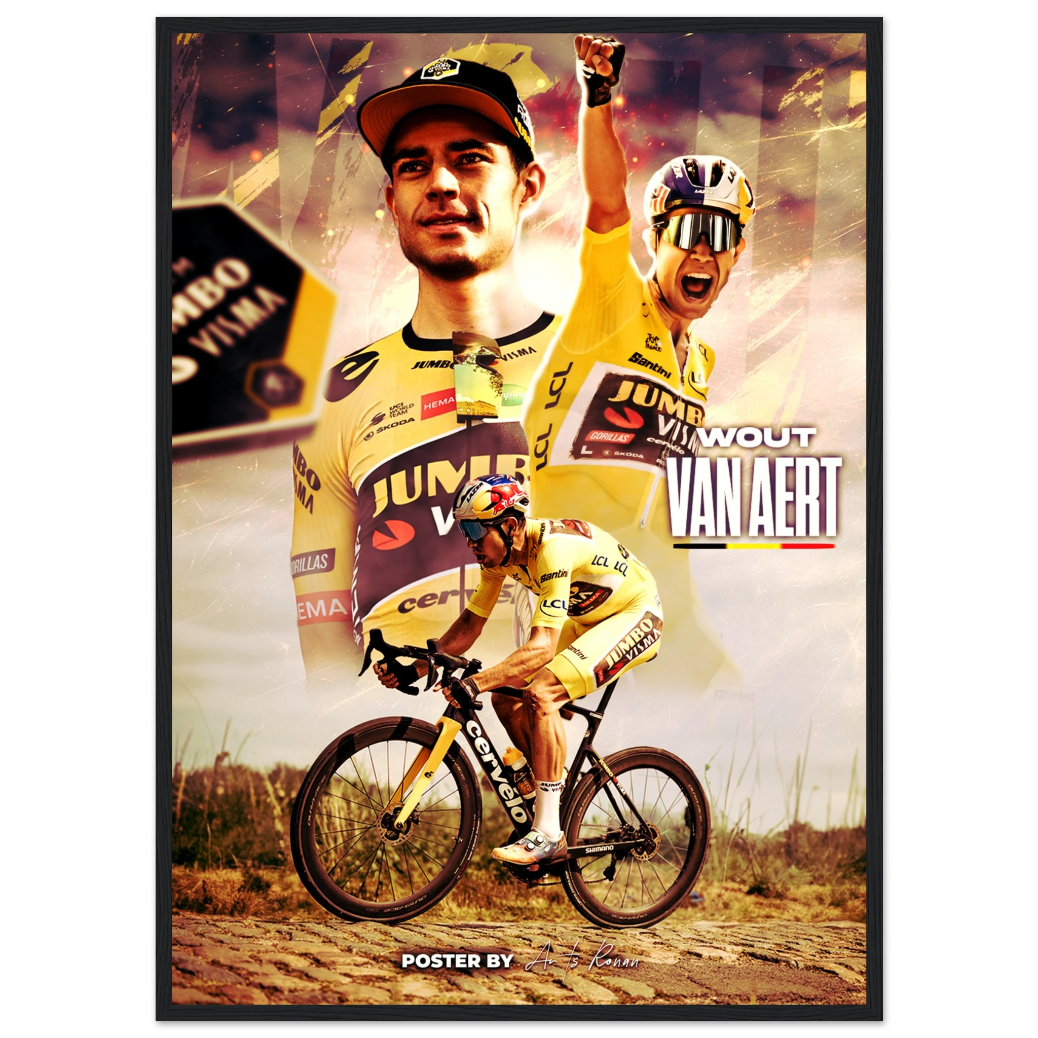 Poster Encadré - Wout van Aert - Obyke Studio
