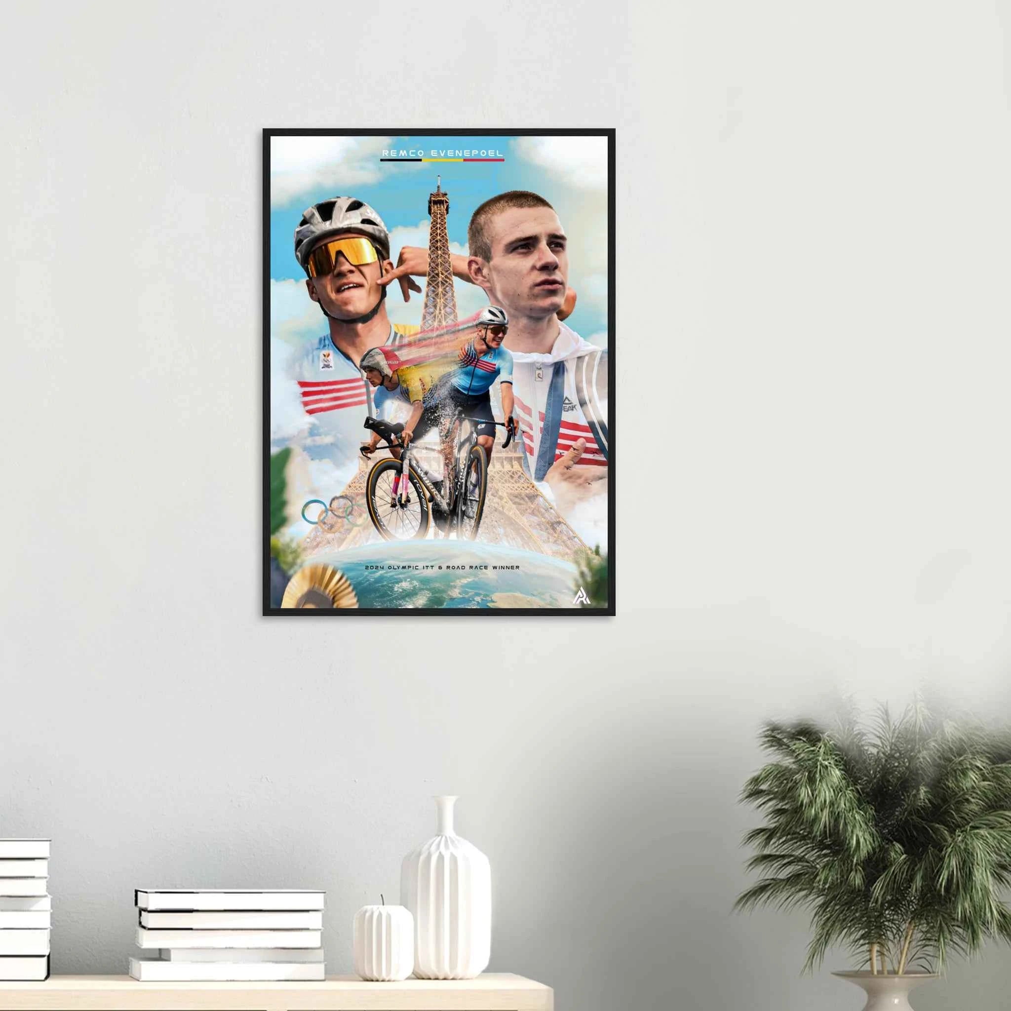 Poster Encadré - Remco Evenepoel (Champion Olympique 2024 )