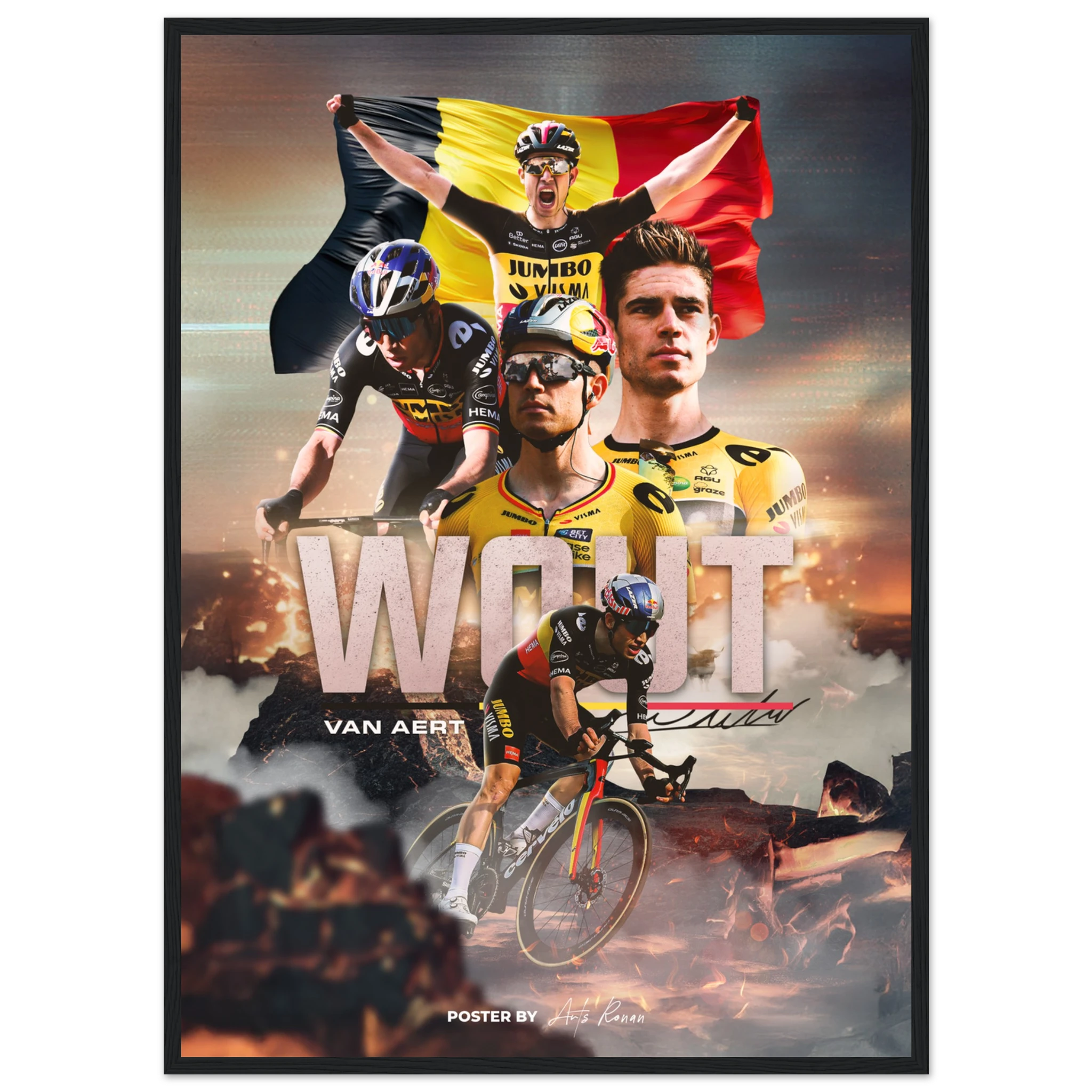 Poster Encadré - Wout Van Aert - Obyke Studio
