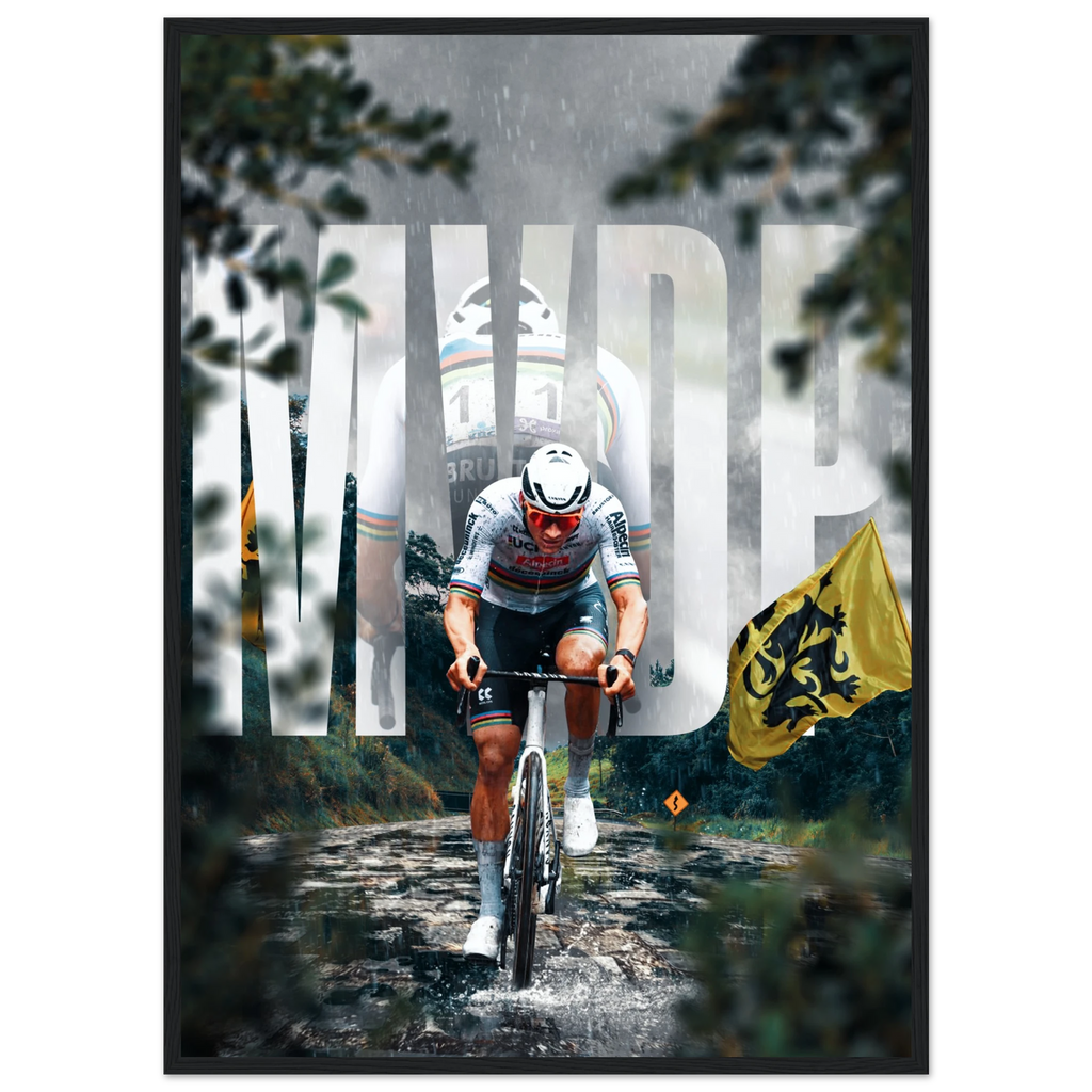 Poster Encadré - Mathieu Van Der Poel ( Roi des Flandres 🟡 ) - Obyke Studio
