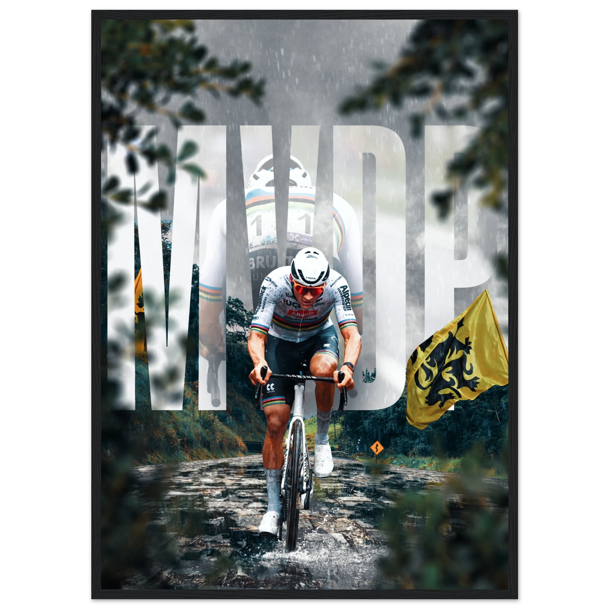 Poster Encadré - Mathieu Van Der Poel ( Roi des Flandres 🟡 ) - Obyke Studio