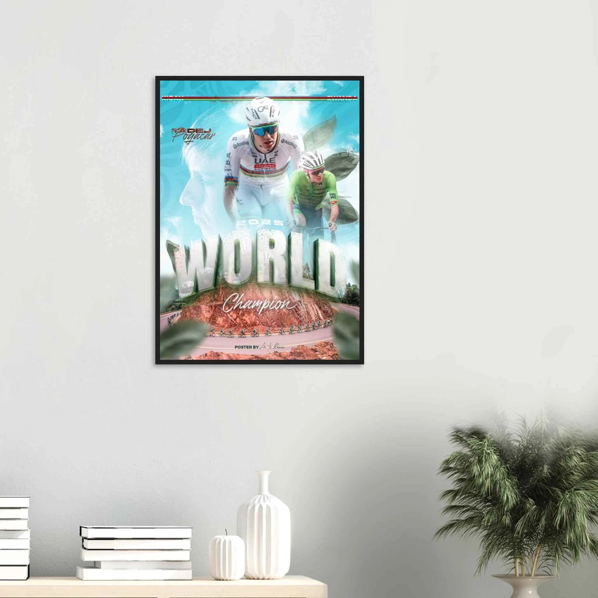 Poster Encadré - Tadej Pogacar ( Édition champion du monde 2025 )