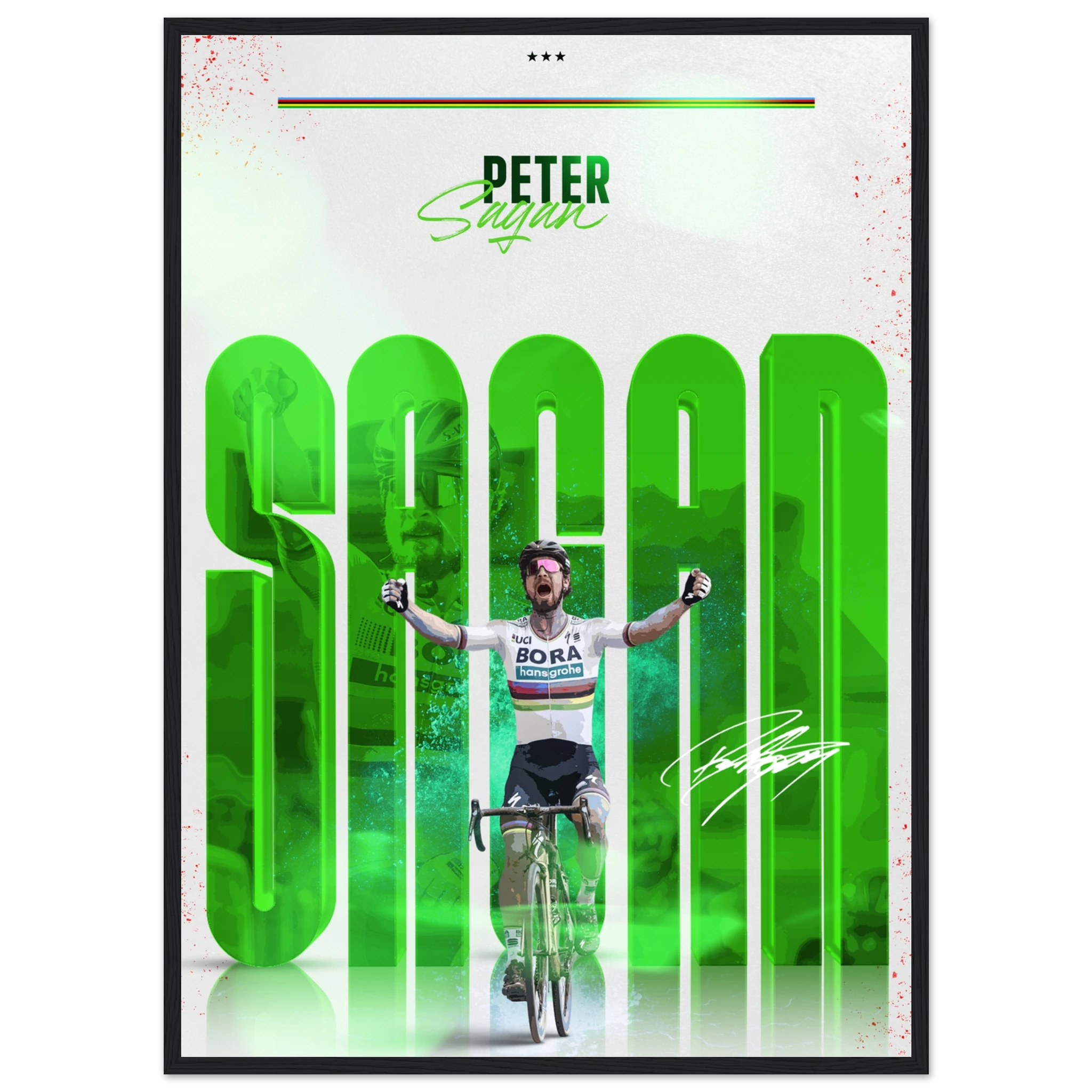 Poster Encadré - Peter Sagan (édition Arc-En-Ciel 🌈) - Obyke Studio