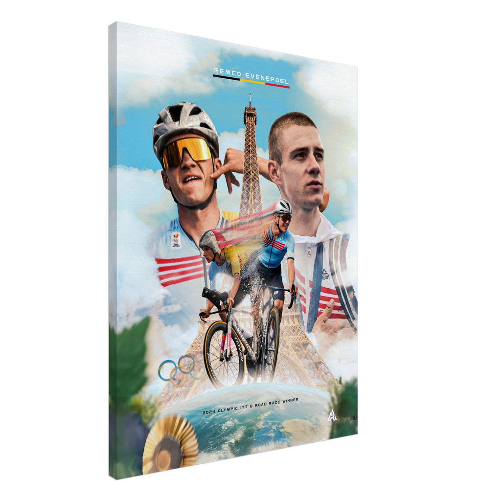 Toile - Remco Evenepoel Champion Olympique 2024 - Obyke Studio