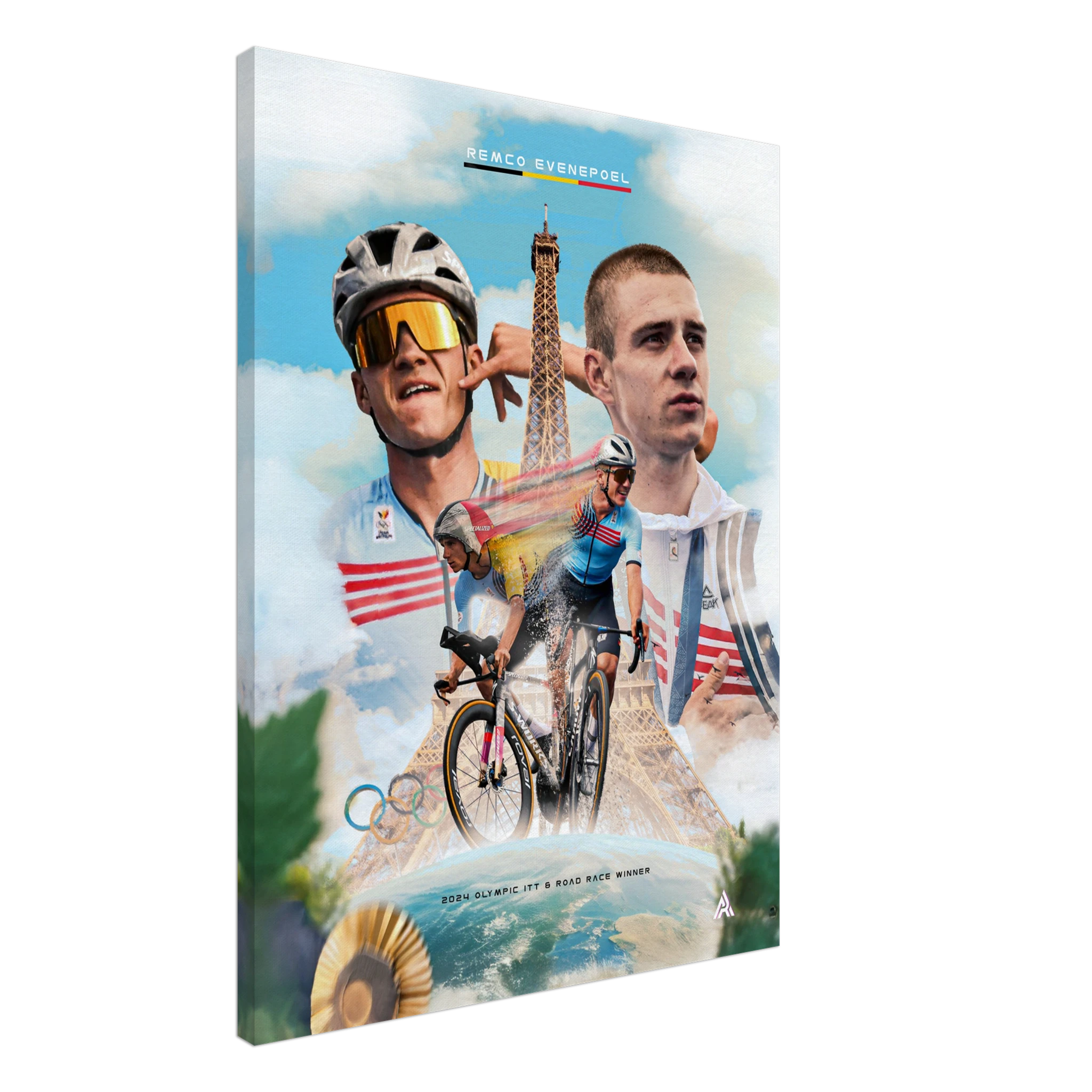 Toile - Remco Evenepoel Champion Olympique 2024 - Obyke Studio
