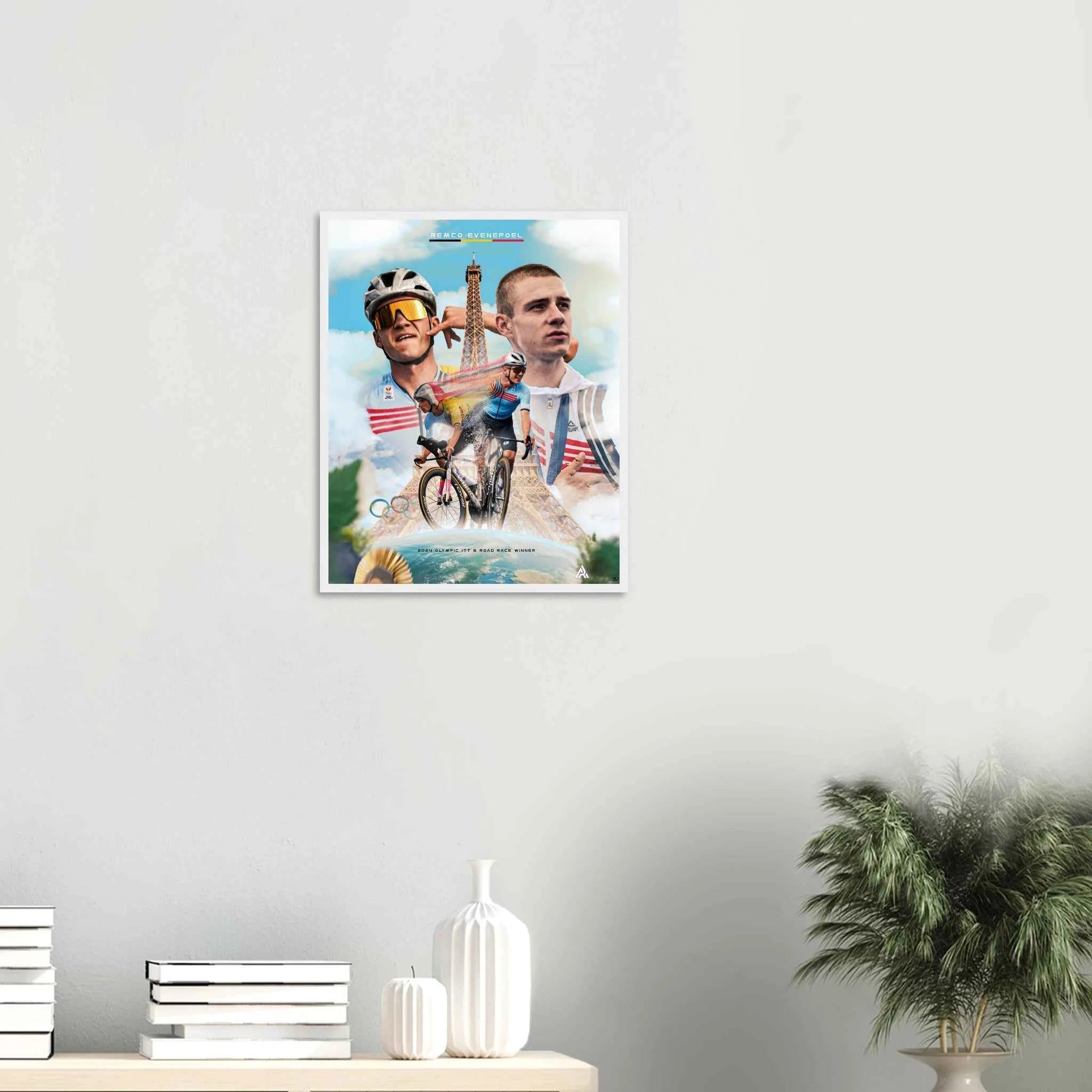 Poster Encadré - Remco Evenepoel (Champion Olympique 2024 )