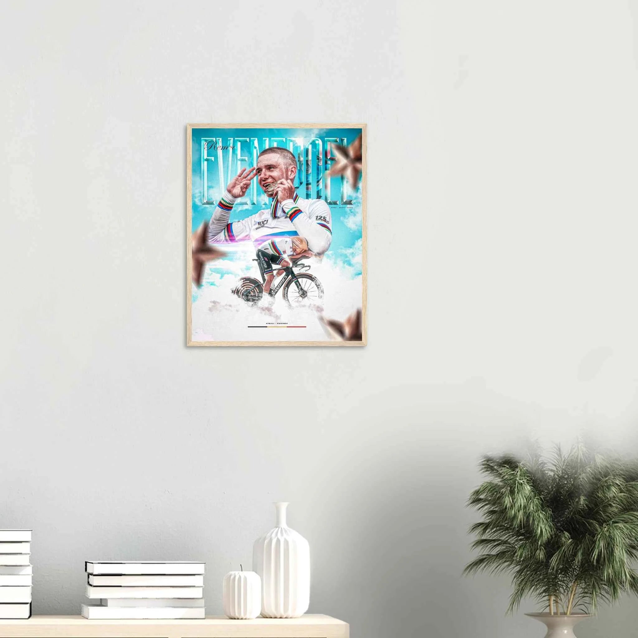 Poster Encadré - Remco Evenepoel ( Édition champion du Monde CLM 2025 )
