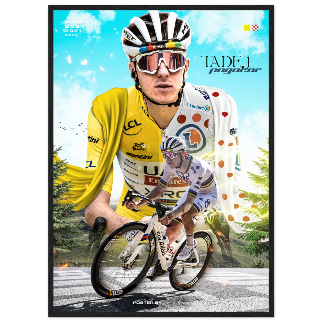 Poster Encadré - Tadej Pogacar ( Tour de France 2025 ) - Obyke Studio