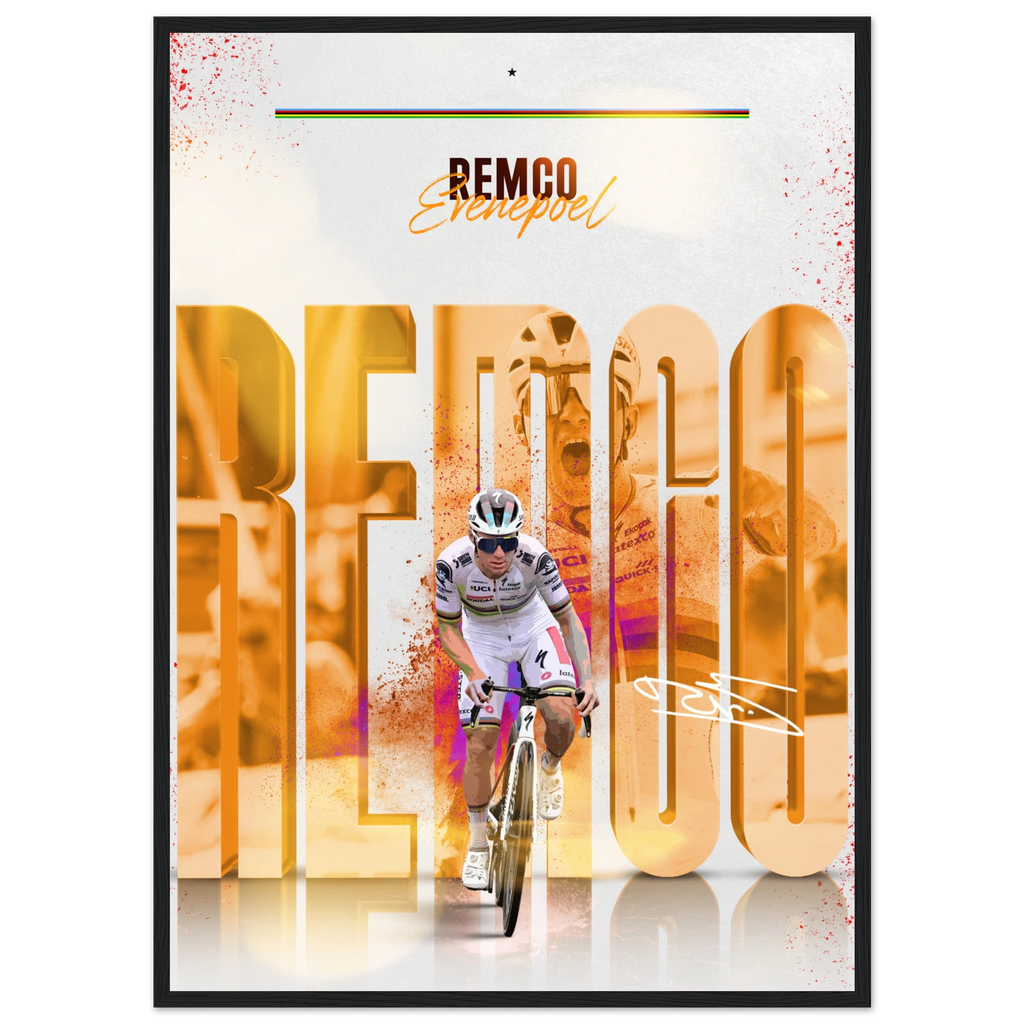 Poster Encadré - Remco Evenepoel ( Édition Arc-En-Ciel🌈 ) - Obyke Studio
