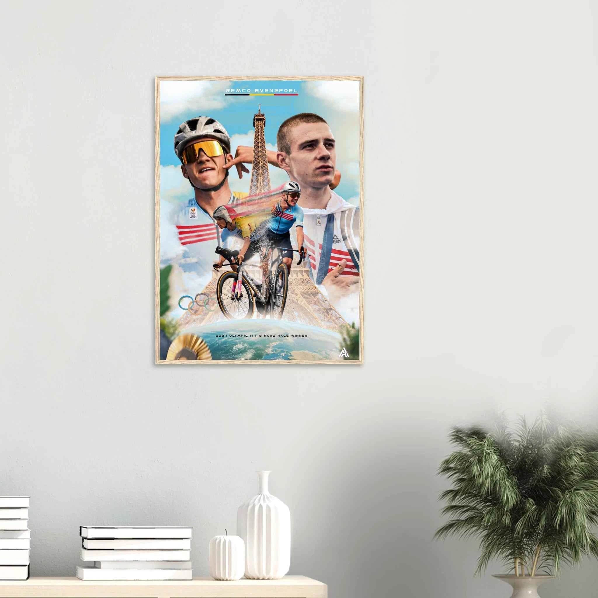 Poster Encadré - Remco Evenepoel (Champion Olympique 2024 )