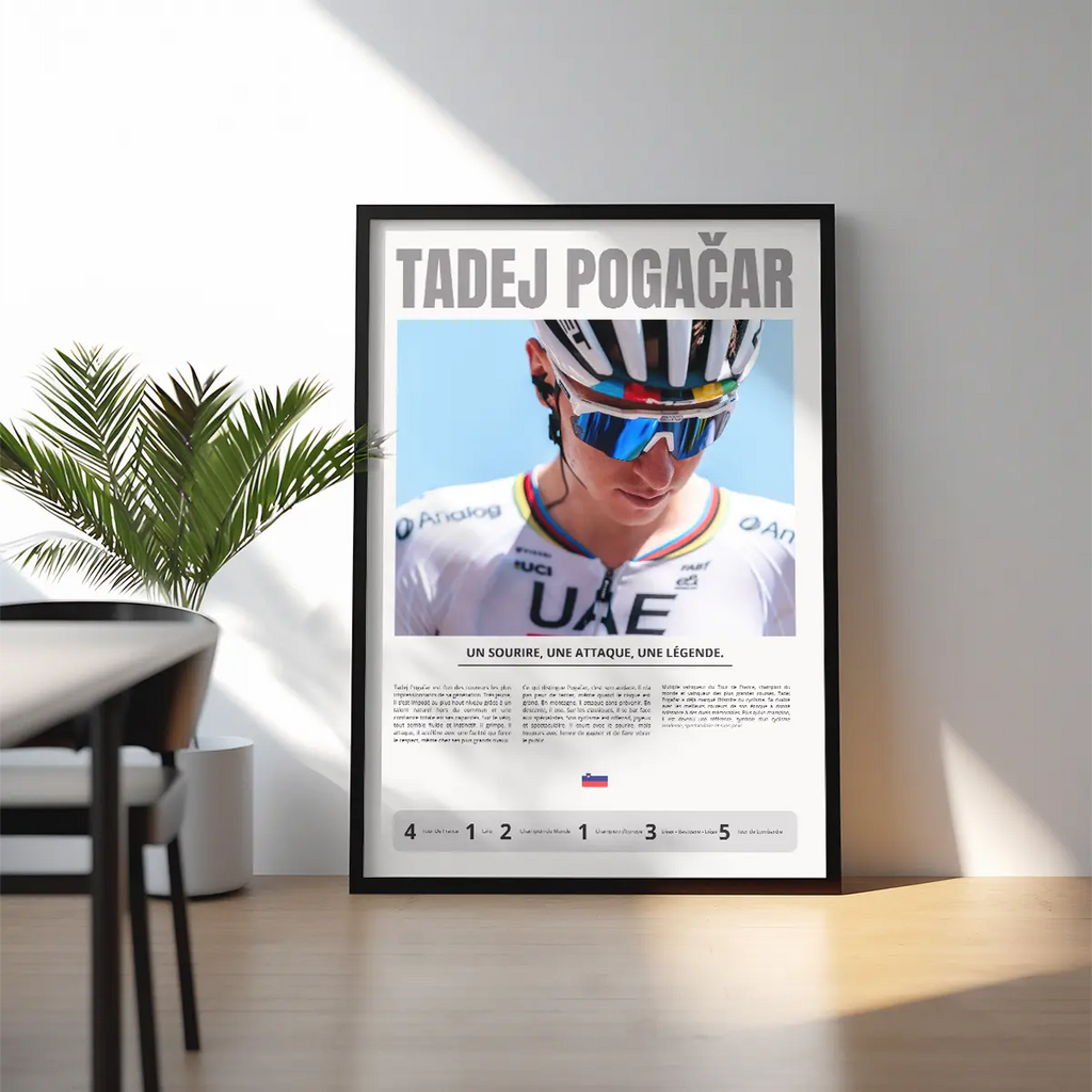 Poster encadré - Tadej Pogacar - Obyke Studio
