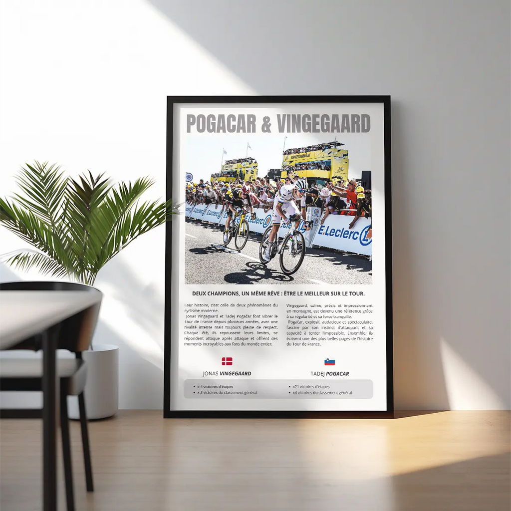 Poster Encadré - Pogacar & Vingegaard - Obyke Studio