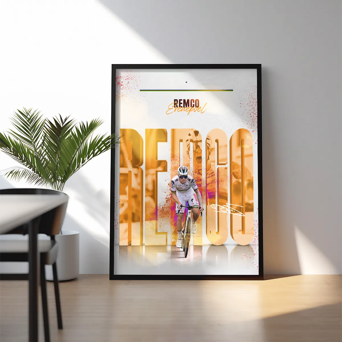 Poster Encadré - Remco Evenepoel ( Édition Arc-En-Ciel🌈 ) - Obyke Studio