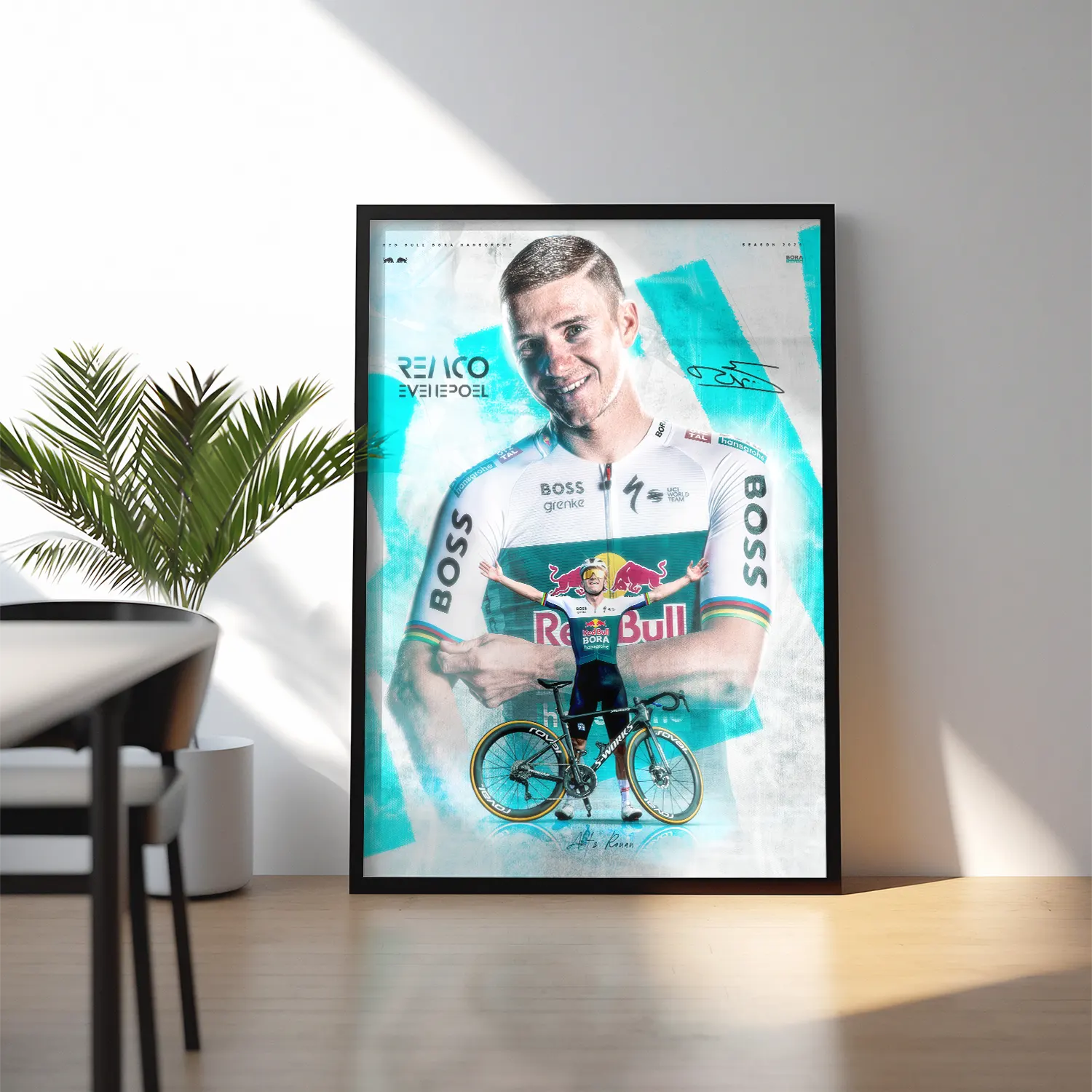 Poster Encadré - Remco Evenepoel ( RedBull - Bora Hansgrohe ) - Obyke Studio