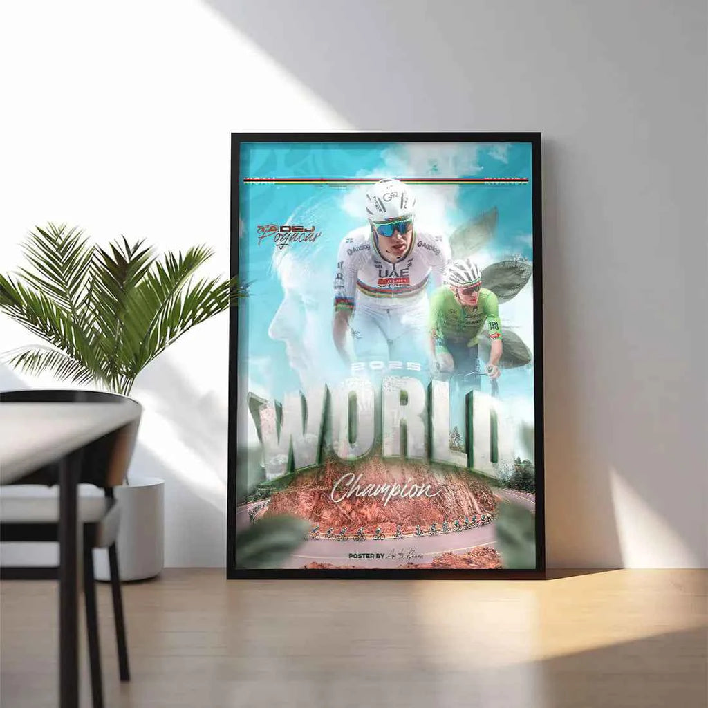 Poster Encadré - Tadej Pogacar ( Édition champion du monde 2025 )
